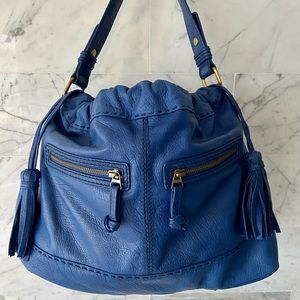 Isabella Fiore Blue Leather Handbag NWOT Purse